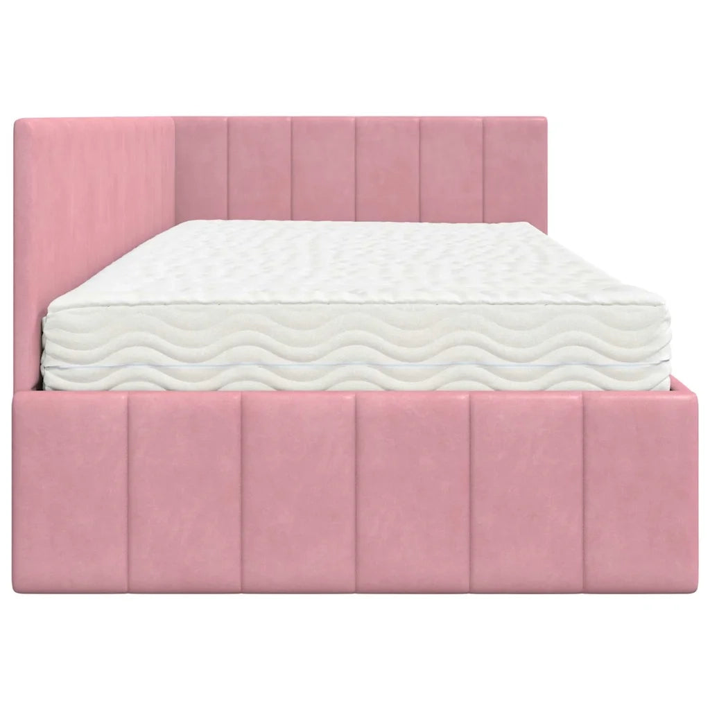 Struttura Letto Angolare con Materasso 2 pcs Grigio Velluto 3393851