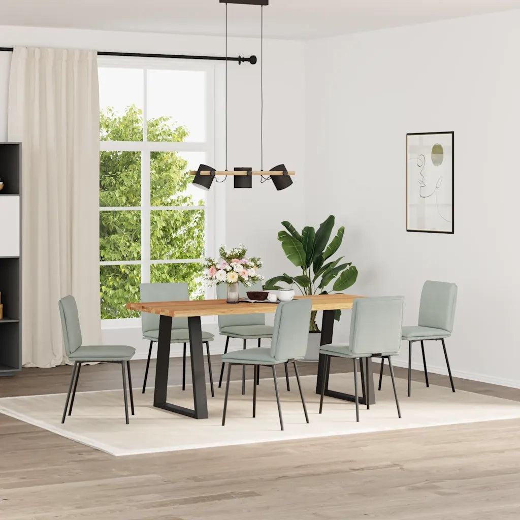 Sedie da Pranzo 6 pz Grigio Chiaro in Velluto 3315614