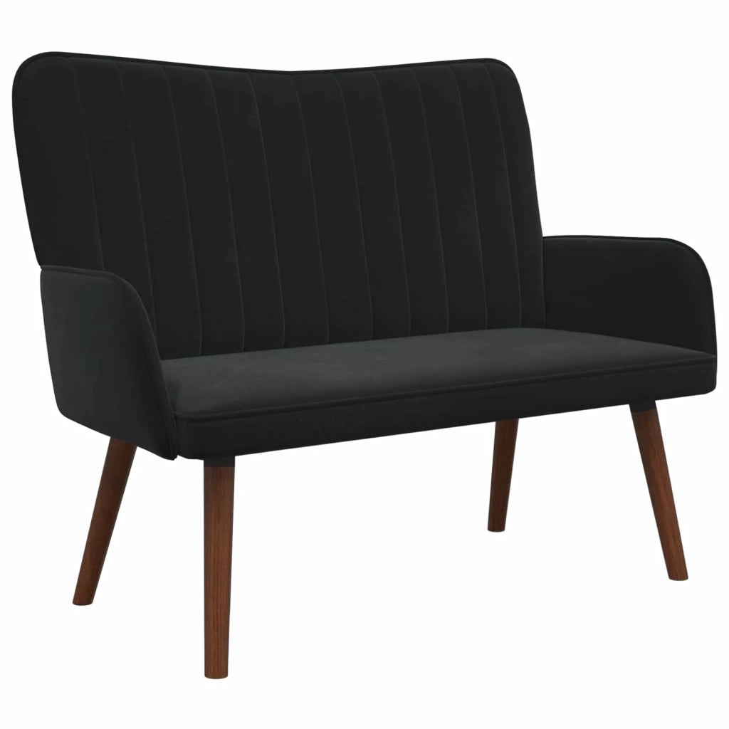 Divano | Divano da soggiorno | Sofa a Due Posti Nero 115 x 61 x 87 cm Velluto