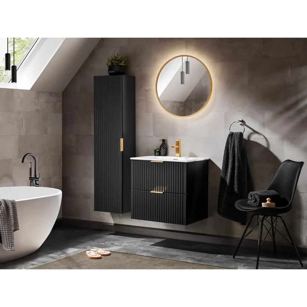 Lavabo da incasso VELOA 90 cm ceramica bianco lucido design moderno