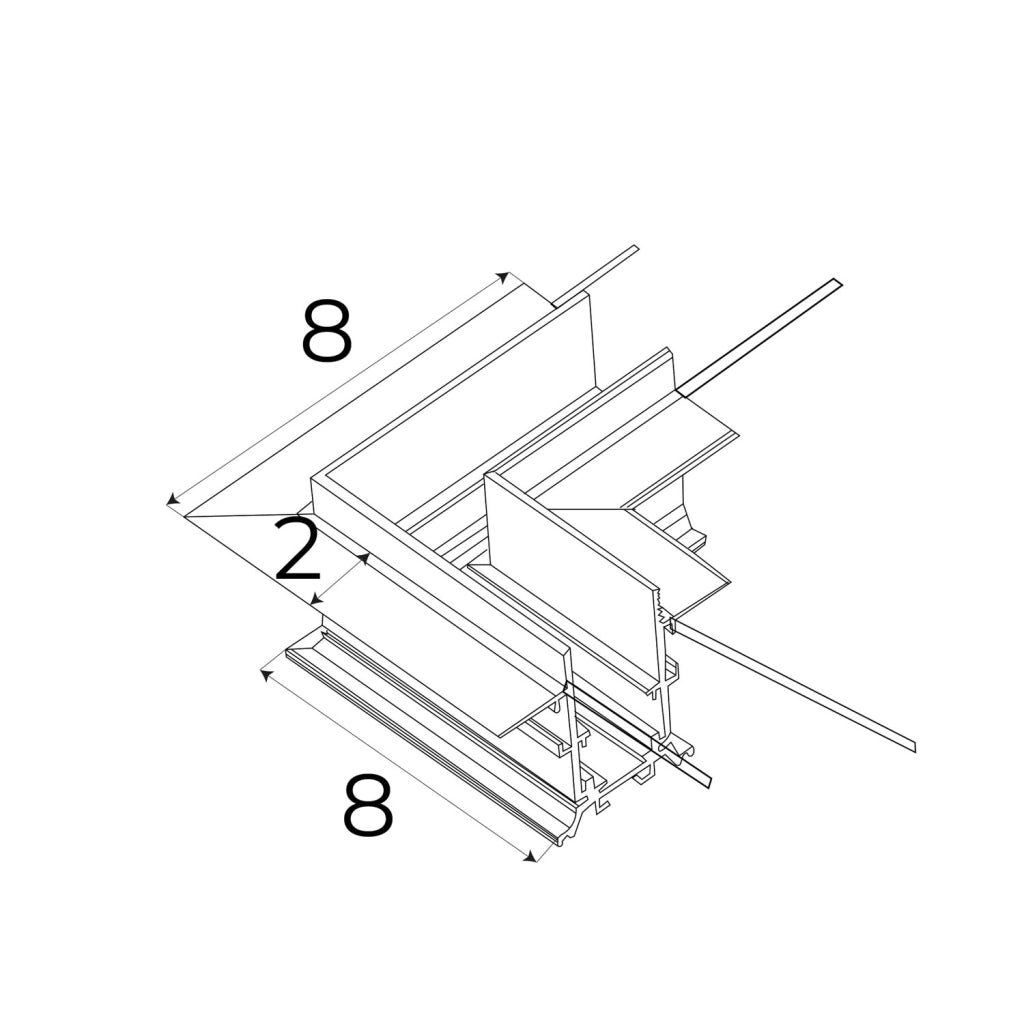 Staffa angolare 90° per binari MT0006/07 nera Maxlight