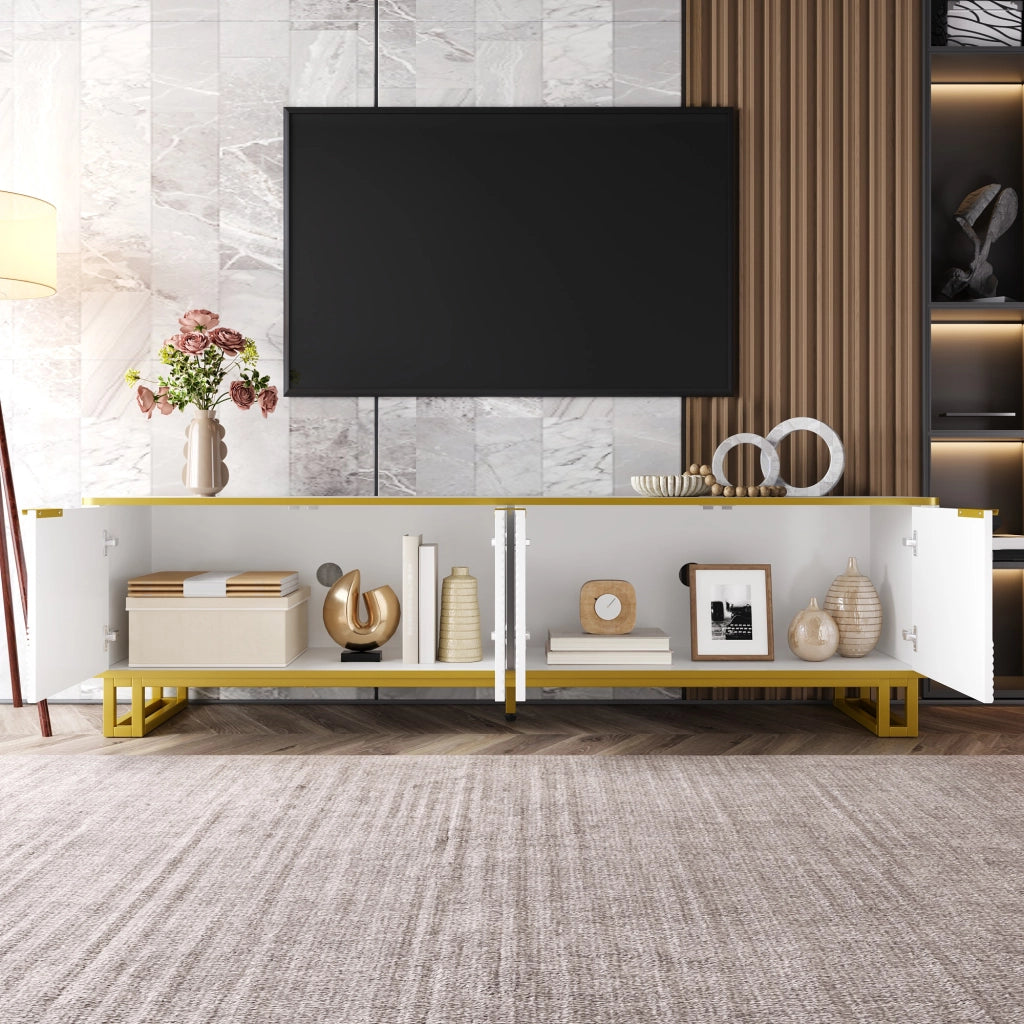 Cassettiera TV bianca in MDF lunghezza 160 cm