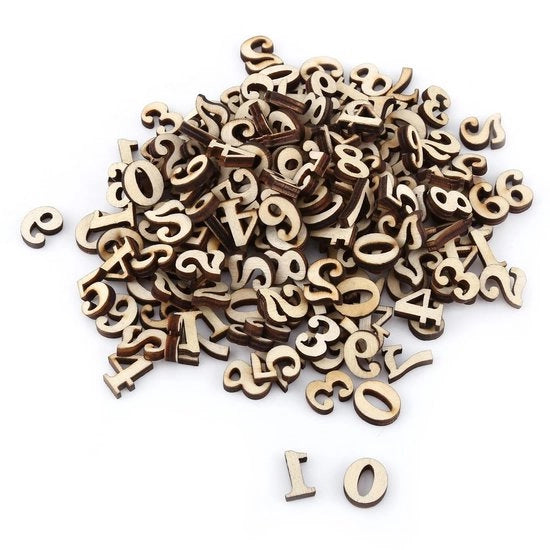 Set di Lettere in Legno - 200 pezzi A-Z e 0-9 - Decorazioni DIY - Giocattoli Educativi - Legno Naturale - Attività Creative