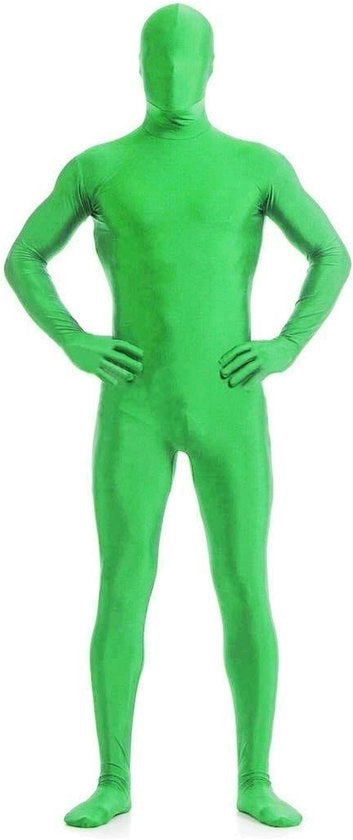 Costume Completo per Adulti in Verde - Full Body Pak - Dimensione S - Cucitura con Cerniera - Modello S - Adattabile con Rilascio con Cerniera
