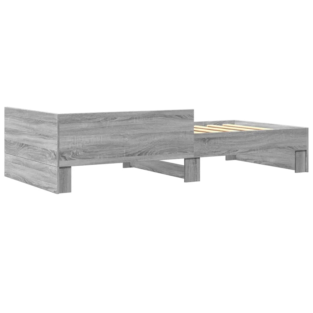 Letto singolo | Letto per adulti | Giroletto Grigio Sonoma 90x200 cm in Legno Multistrato