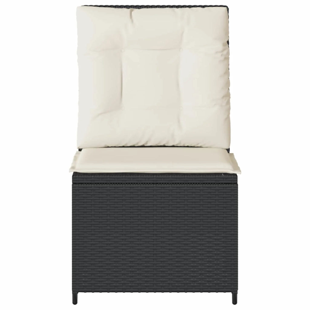 Divano da giardino con cuscino Nero e Bianco Crema polyrattan 3394476
