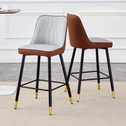 2er-Set sgabelli da bar - Zephmum- 100 cm- grigio chiaro/marrone- struttura in metallo nero