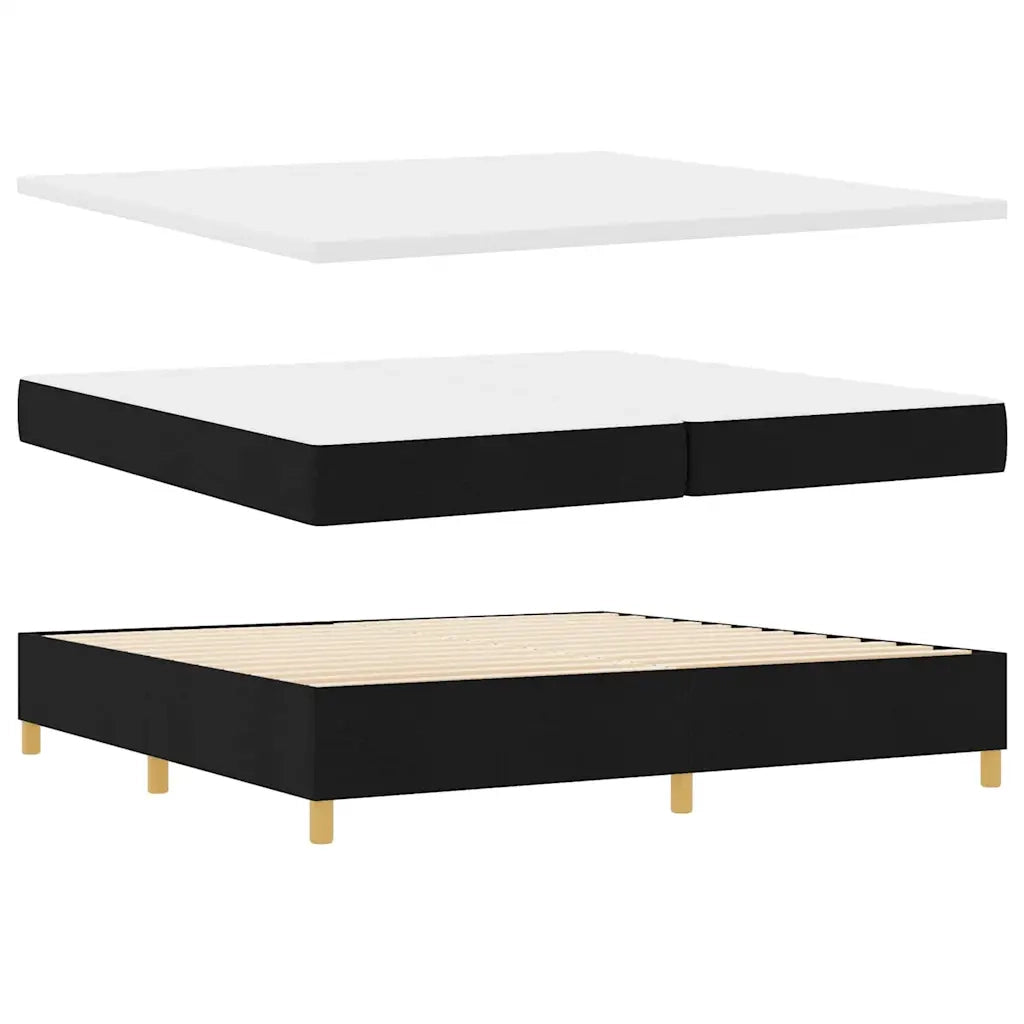 Letto a molle con materasso Nero 200 x 200 cm Tessuto 3344403