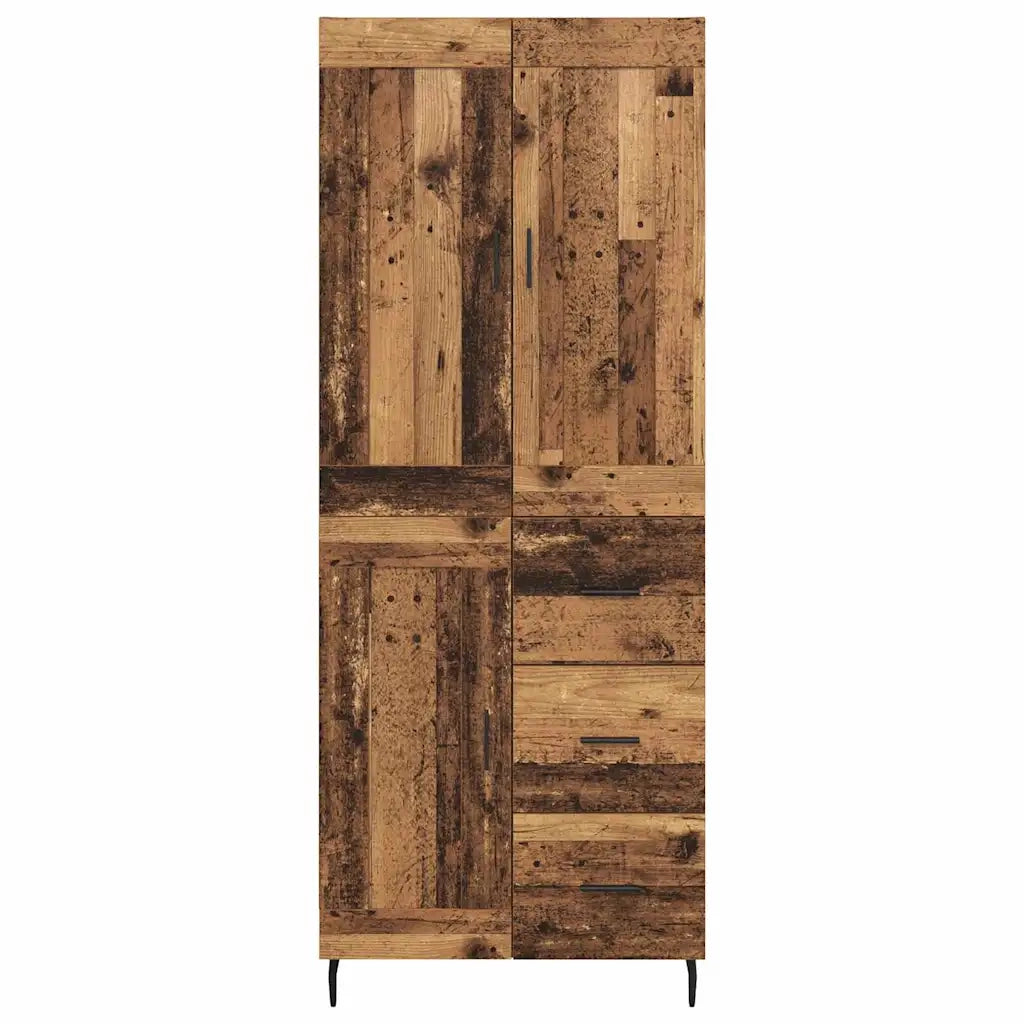 Credenza 2 pz-Set di 2 Buffet-Armadio da cucina Legno vecchio Legno Stratificato e Vetro 785405