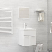 Set Mobili da Bagno Bianco in Legno Multistrato 3070856