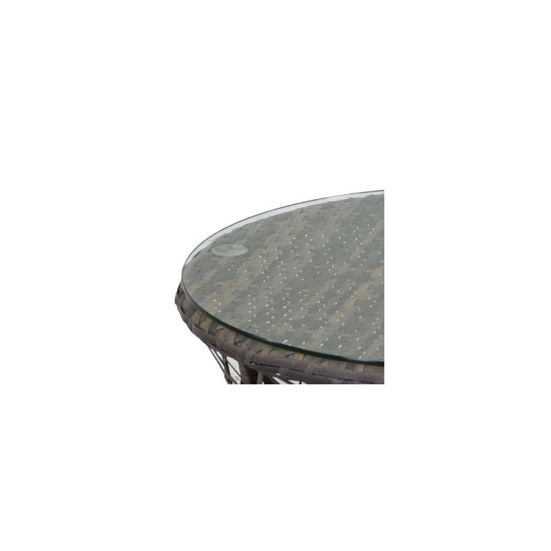 Poltrona alluminio polyrattan Baltimorapapasan con cuscino e tavolino