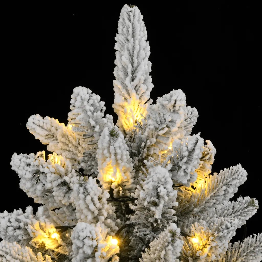 Albero di Natale Artificiale con 150 LED e Neve Fioccata 150 cm 3315764