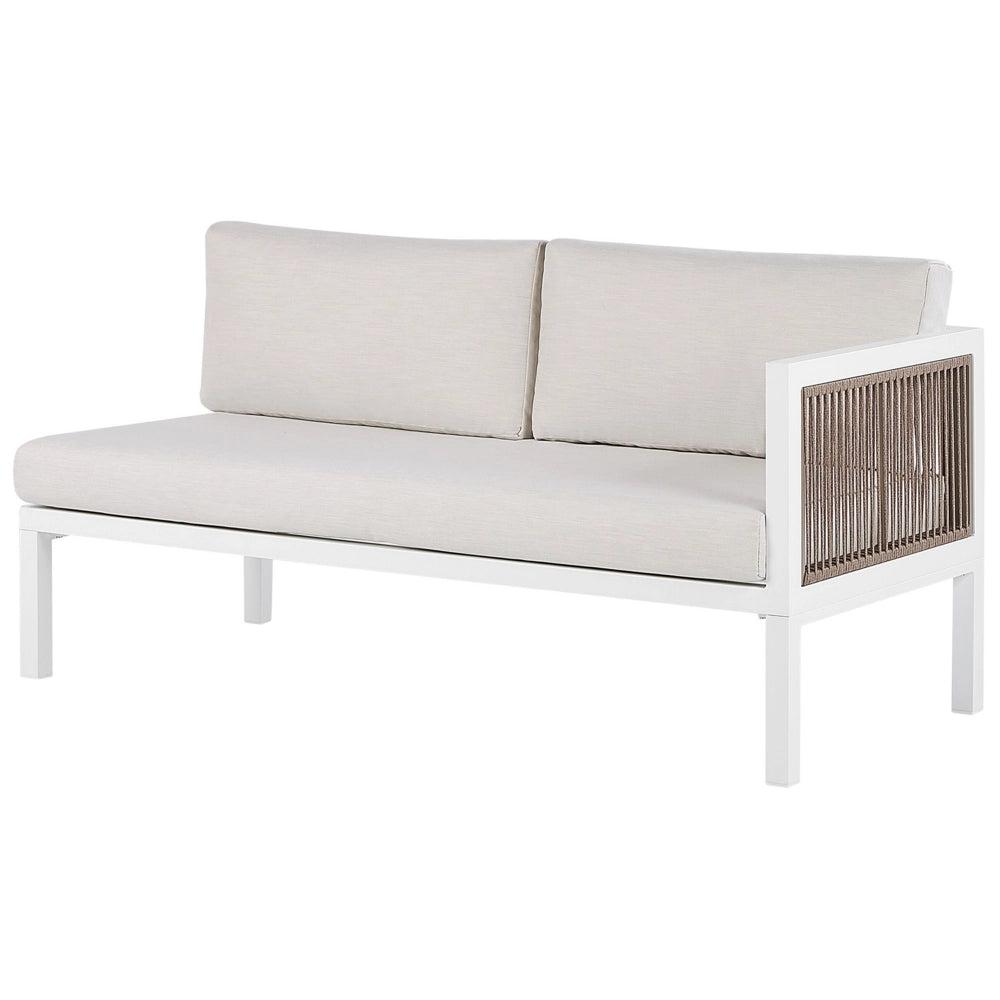 Set Salotto 4 Posti con Tavolino bianco e Marrone Alluminio 4 Posti con Cuscini moderni