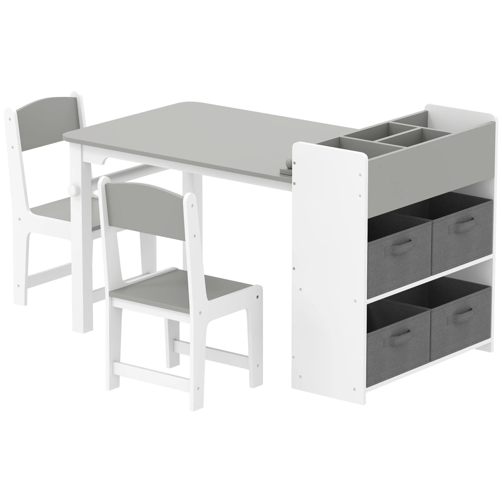 Tavolo con 2 sedie bambini in legno ¨C Minimal ¨C grigio