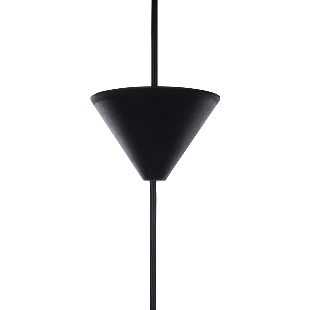 Lampada a Sospensione in Tessuto Nero e dorato Forma Campana Moderna