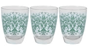 MAURY'S SISSI TRIS DI BICCHIERI PER ACQUA IN VETRO DESIGN VERDE