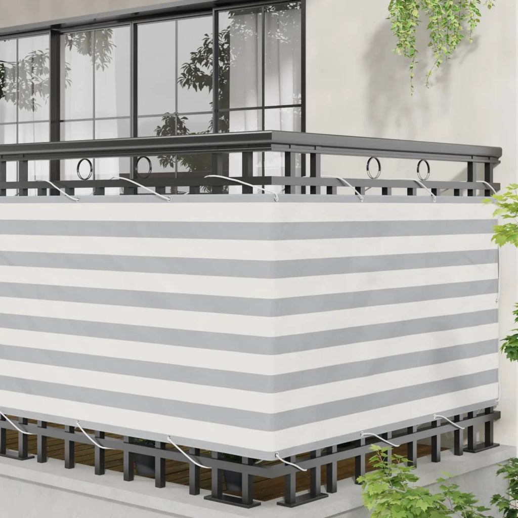 Schermo da balcone Grigio chiaro e bianco 90 x 200 cm 42030932