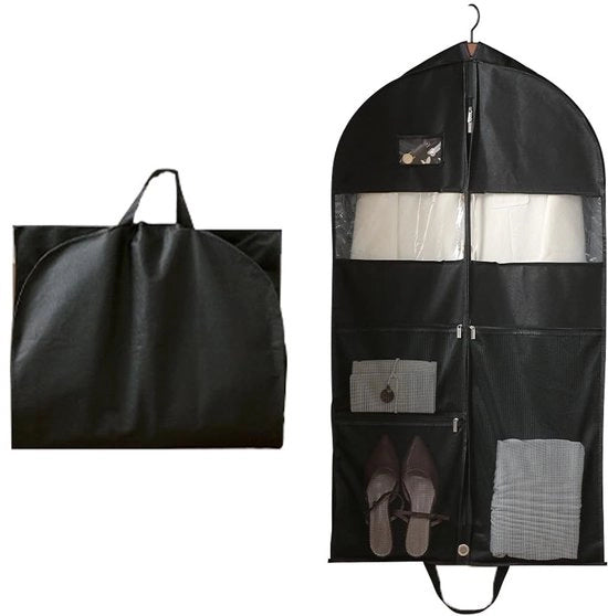 Zak per abbigliamento corto 110 cm - Zaino per viaggi con disegno resistente ai parassiti - Nero - Zaini per abbigliamento con chiusura a righello - Ideale per la conservazione