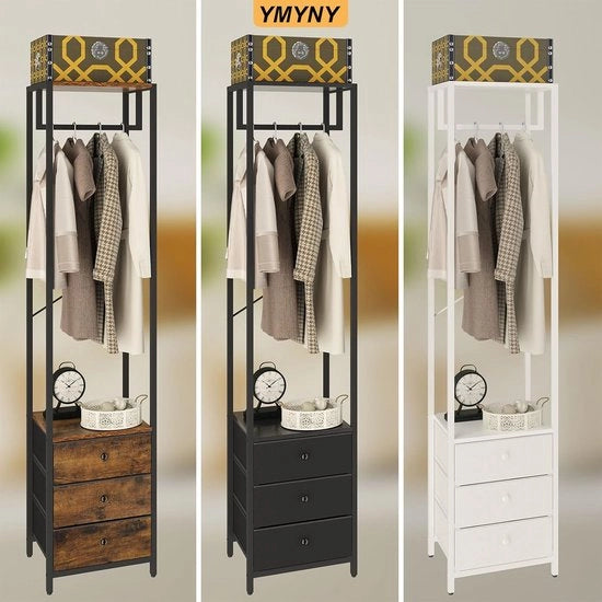 Compartimento a stantuffo e cassettiera alta - Versatile e Stilistico - 1 pezzo - Nero - 39 × 29 × 179 cm