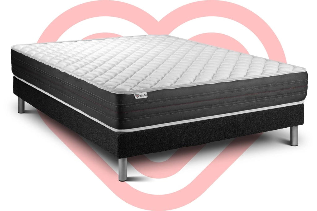 Letto con materasso VITAL MEMO ONE 180 x 220 cm Rete Kit Nero