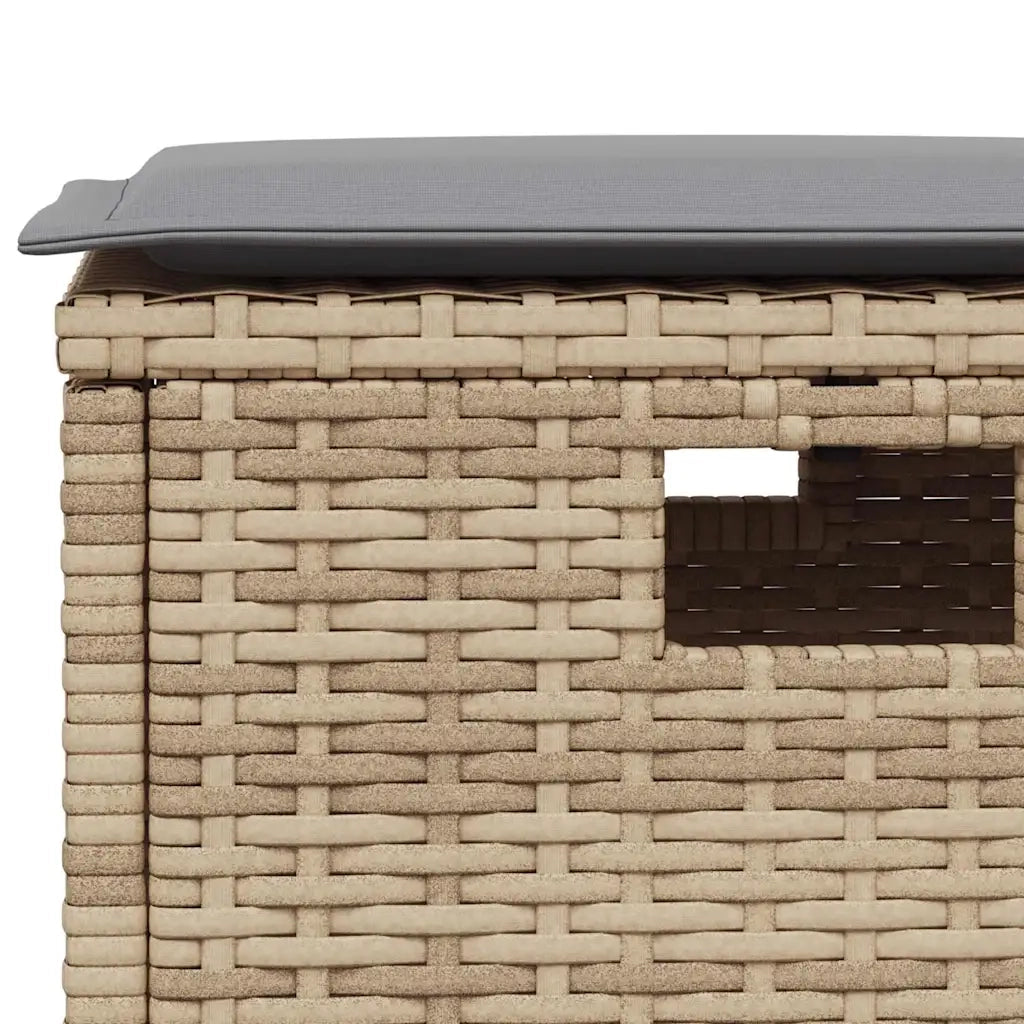 Set da Pranzo da Giardino 5 pz con Cuscini Beige in Polyrattan 365423