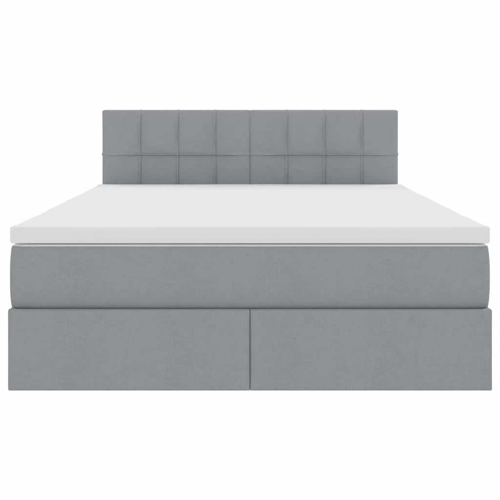 Letto con contenitore e materasso Grigio chiaro 140 x 200 cm
