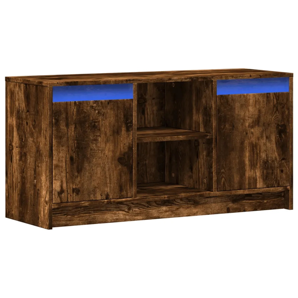 Mobile Porta TV con LED-Mobile per TV-Credenza TV Rovere Fumo 100x34x50 cm in Truciolato 683364