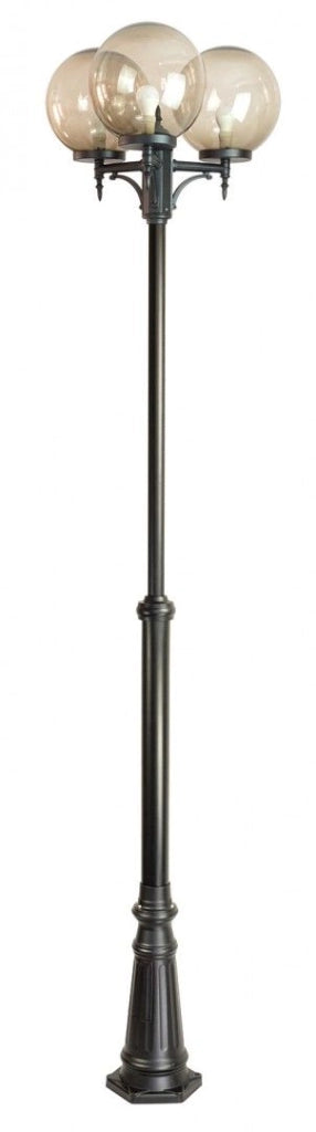 Lampione giardino KULE 290cm 3 sfere E27 nero IP43
