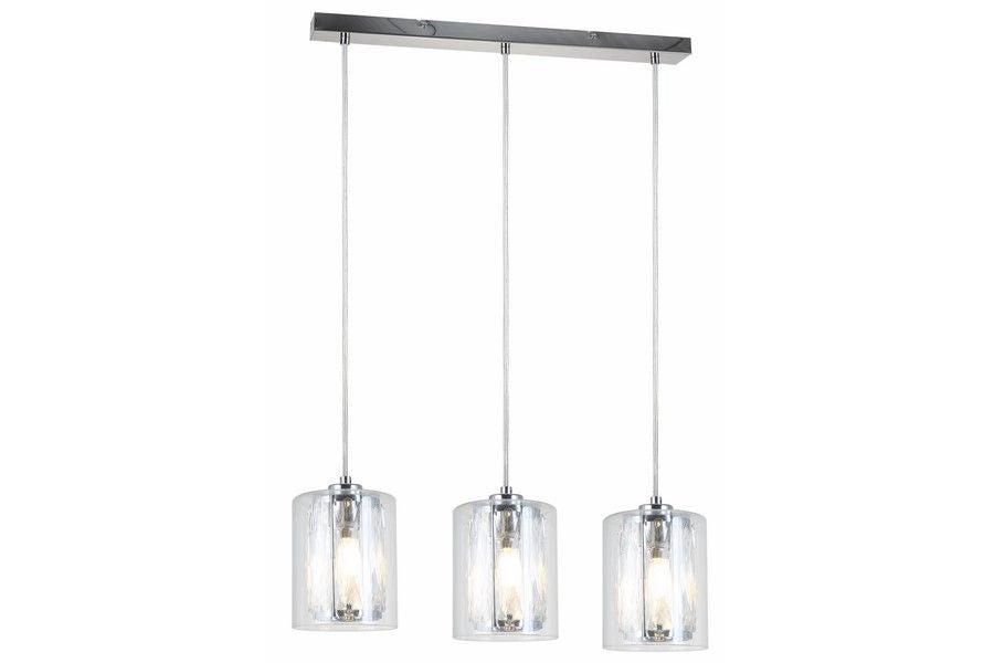 Lampada sospensione Reality Tesh cromata 3xE14 regolabile