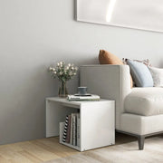 Tavolino Bianco 59x36x38 cm in Legno Multistrato 806696