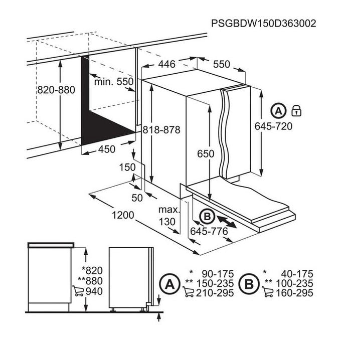 Electrolux KEQC2200L Lavastoviglie Integrata totale Serie 600 SatelliteClean® 45 cm