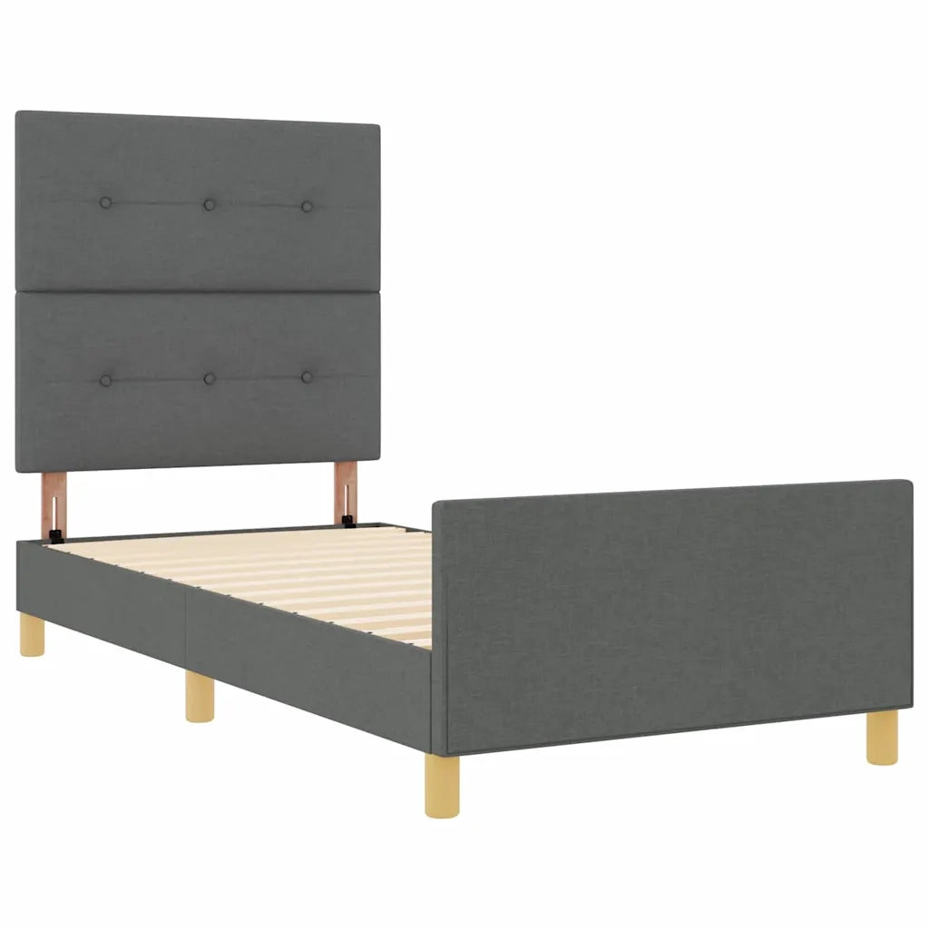 Struttura del letto Grigio scuro 80 x 200 cm Tessuto