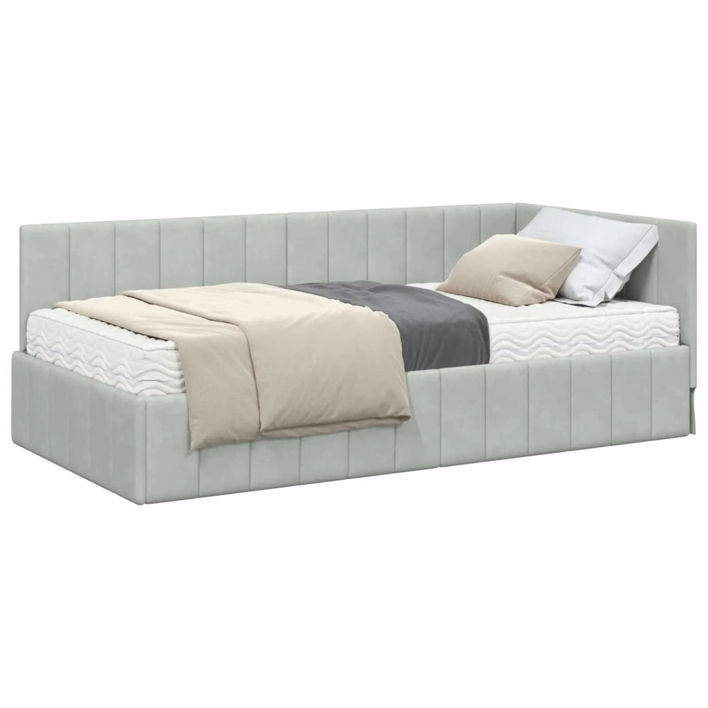 Struttura Letto Angolare con Materasso 2 pcs Grigio chiaro 3393848