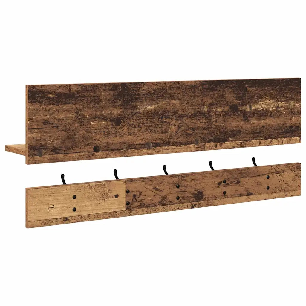 Appendiabiti a muro Legno vecchio 90 x 15 x 36 cm 874425