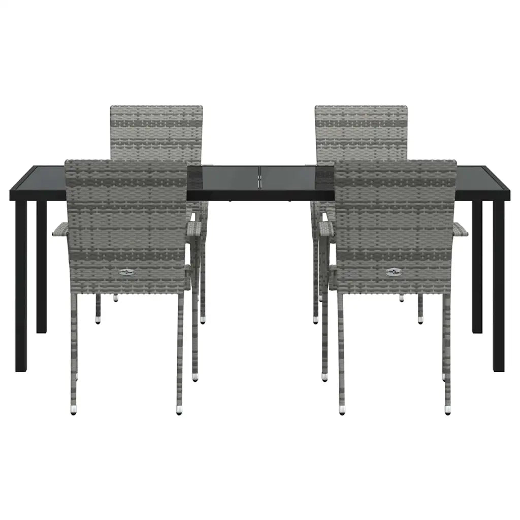 Set da Pranzo per Giardino 5 pcs Grigio 3379414