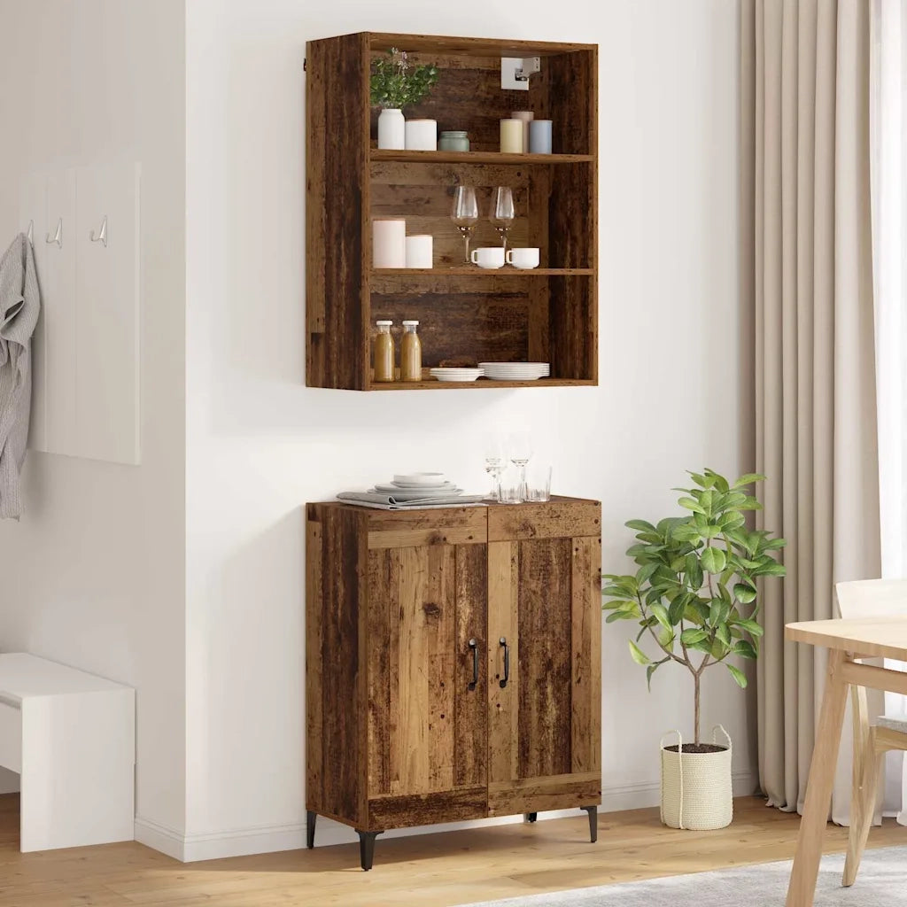Credenza 2 pcs Legno vecchio Legno multistrato