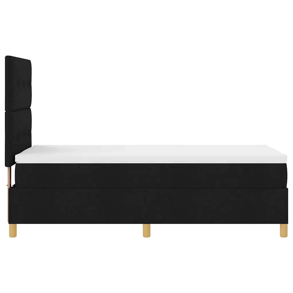 Letto a Sorgente LED con materasso Nero 90 x 200 cm Tessuto 3343070