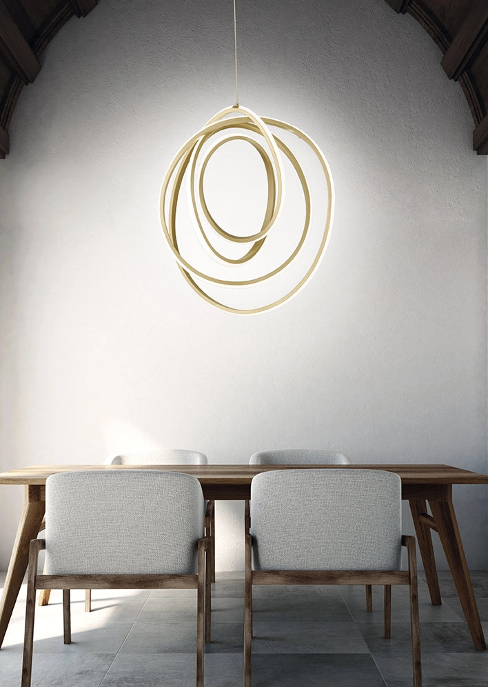 SOSPENSIONE GOLDEN LED 3000K 2190LM 50W D.50CM COLORE ORO DIMMERABILE