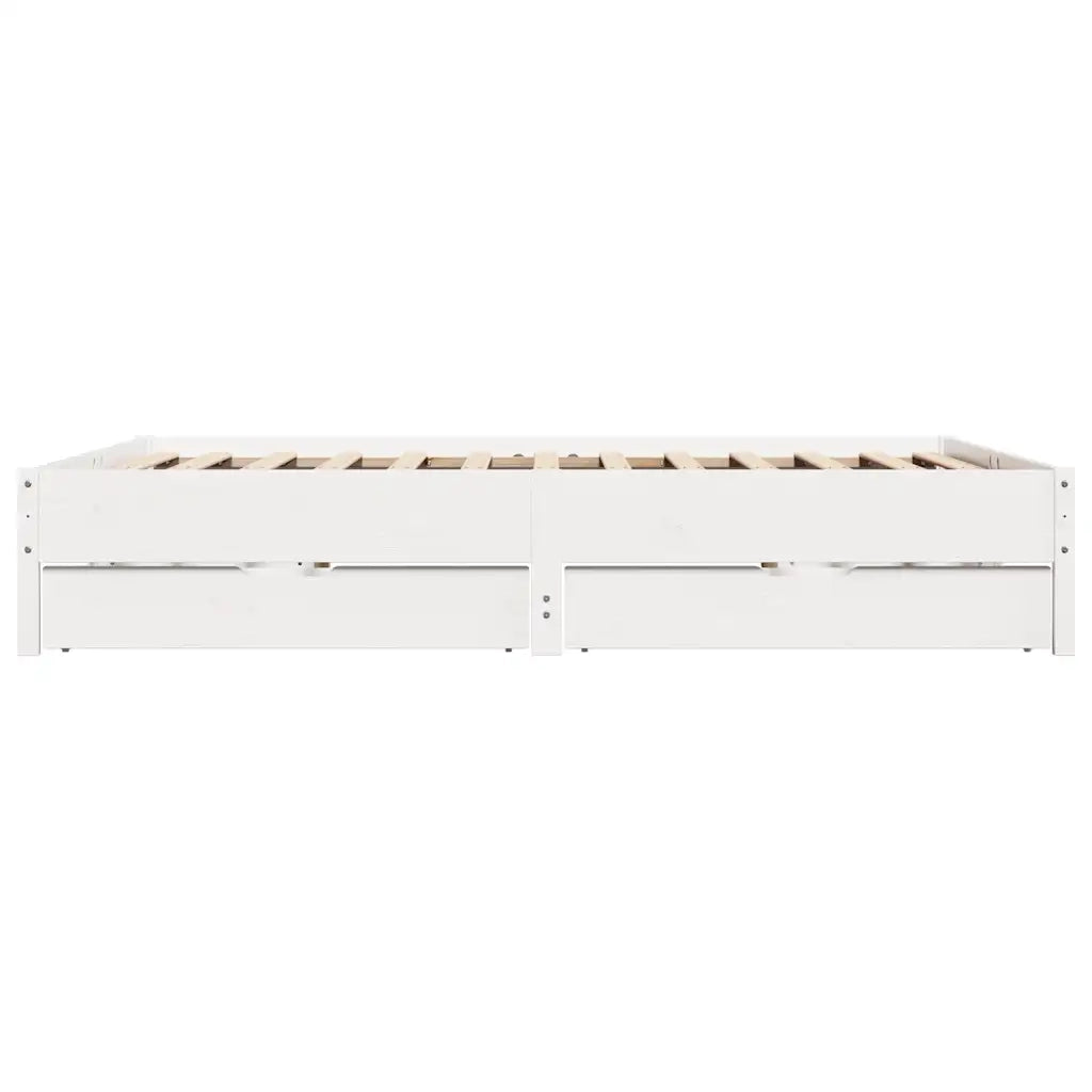Letto senza Materasso-Struttura Letto Bianco 180x200 cm Legno Massello di Pino 467812