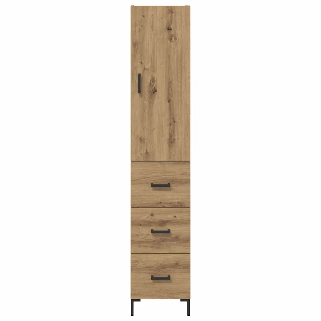 Credenza con Cassetto-Buffet-Armadio da cucina Rovere artigianale 69,5 x 34 x 180 cm 650999