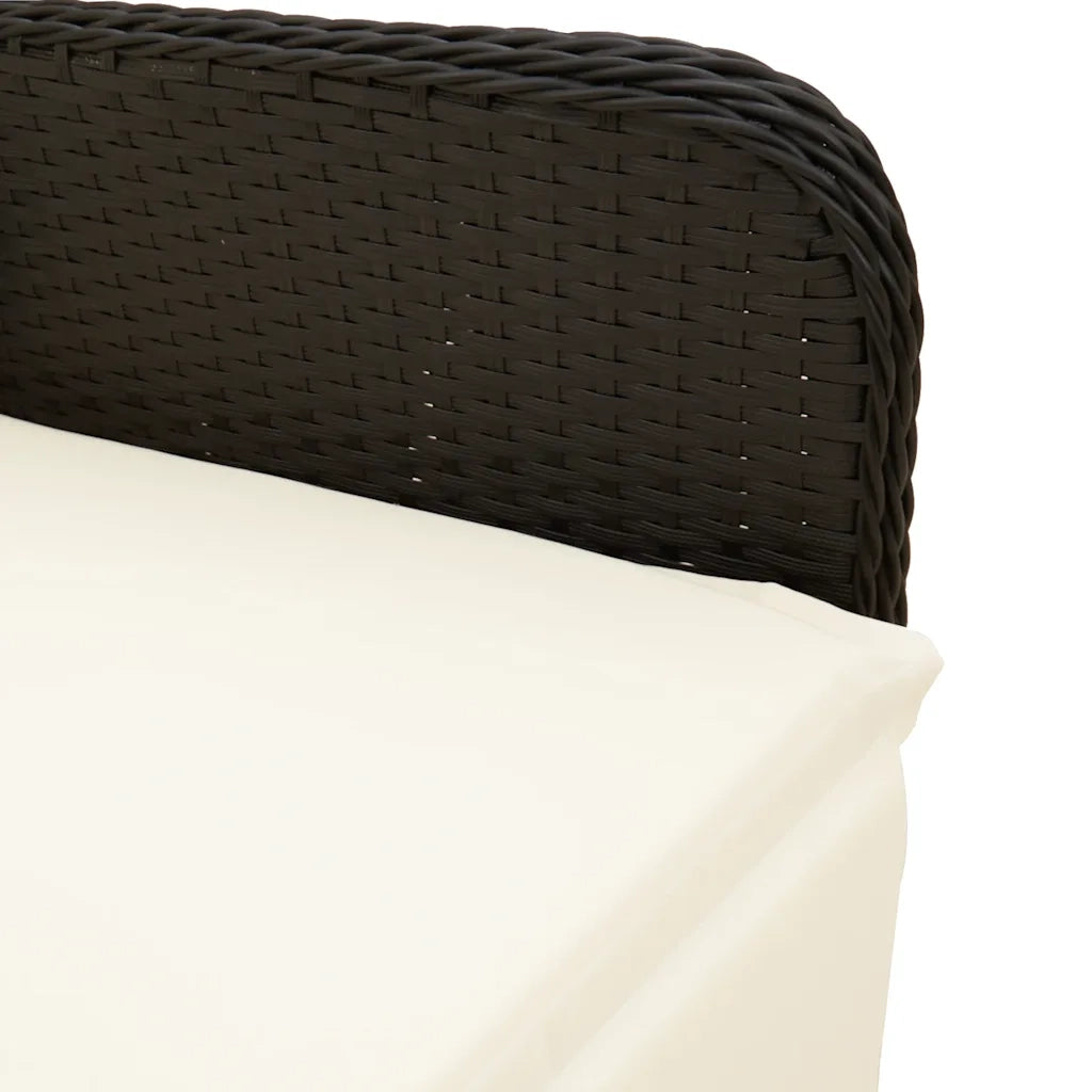 Set Bistrò da Giardino 9 pz con Cuscini in Polyrattan Nero 3277140