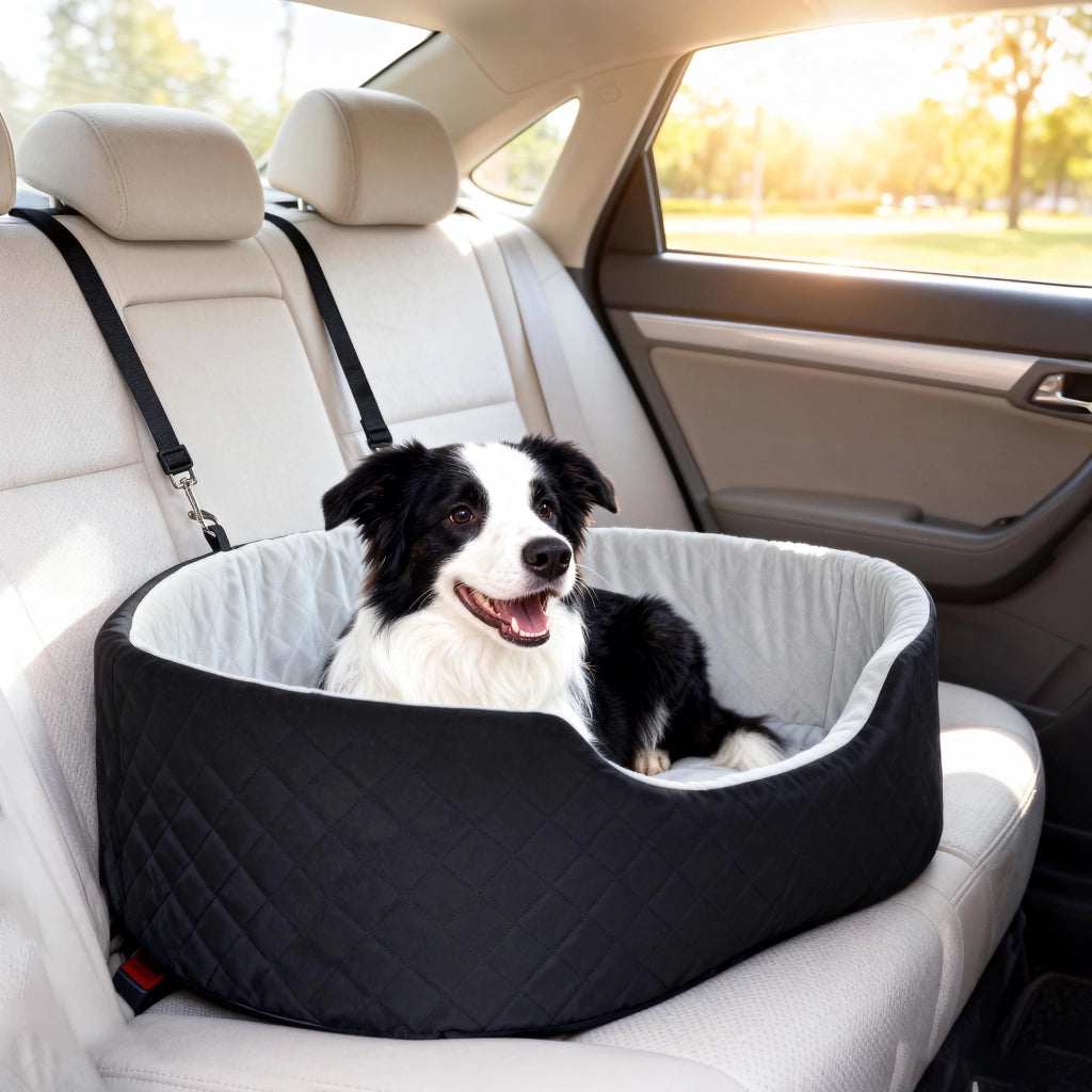 Sedile Auto per Cani Piccoli e Medi ¨C Minimal ¨C Nero 40x60x30