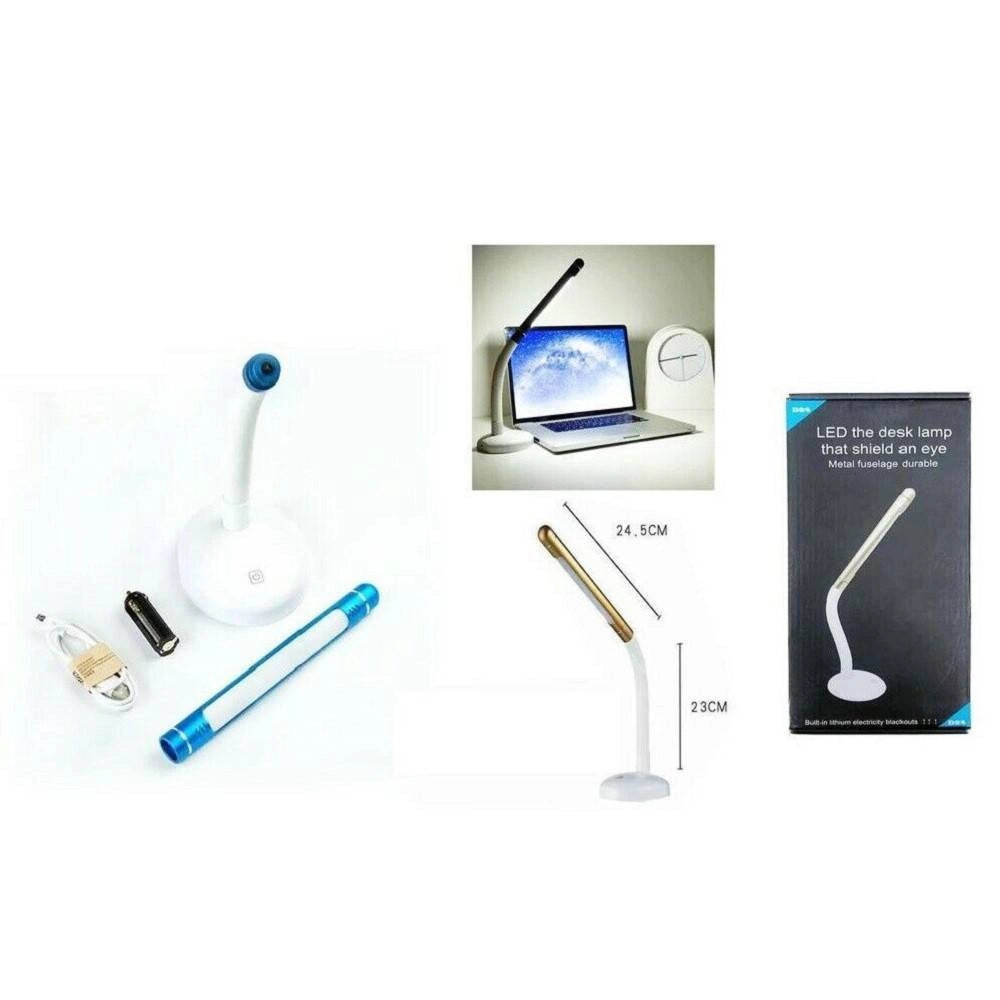 Trade Shop - Lampada Da Scrivania Led D24 Snodabile Ufficio Pc Notebook Ricaricabile -