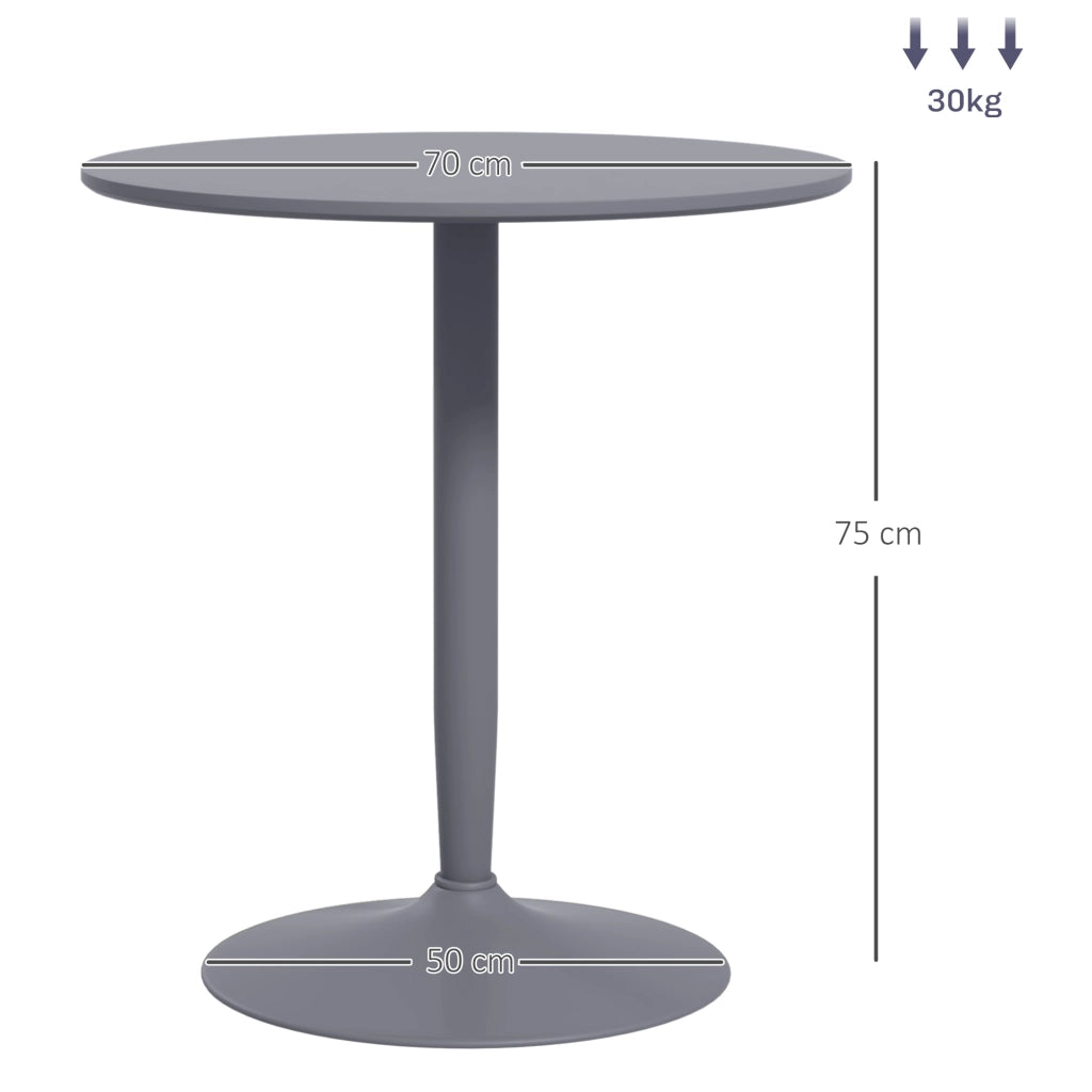 Tavolo da pranzo rotondo ¨C Minimal ¨C Grigio, acciaio, 70x70x75 cm