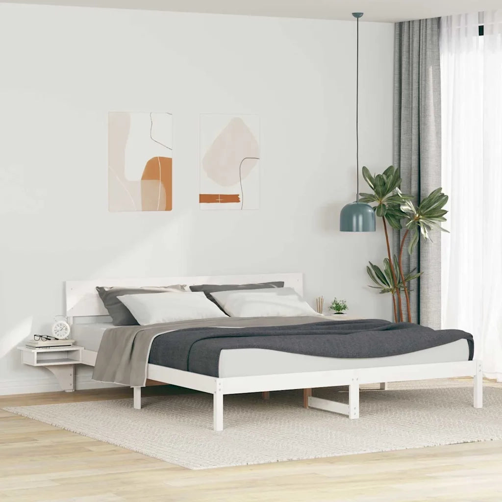 Struttura del letto Bianco 180 x 200 cm Pino massello 873437