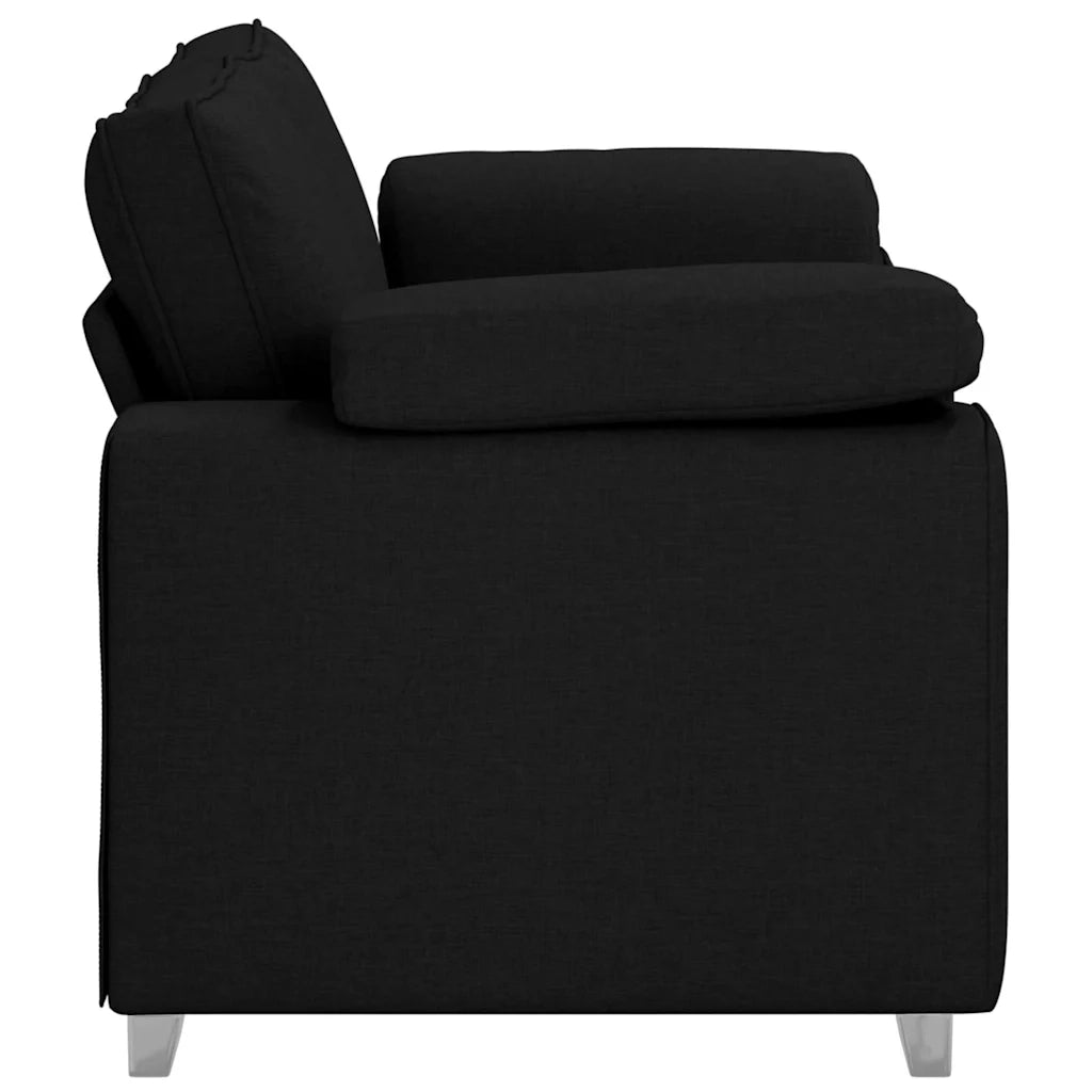 Divano a due posti Nero 160 cm Tessuto 4105219
