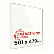 501 x 479 x 4 mm - Vetro per stufa a legna - vetro camino di ricambio - vetro per caminetto resistente al fuoco - France Vitre