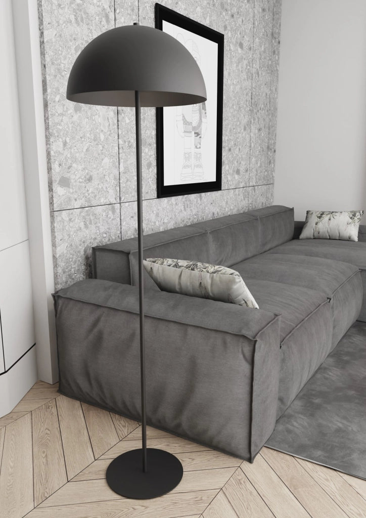 Lampada da terra nera minimal con paralume MOGU 2xG9 8W Emibig