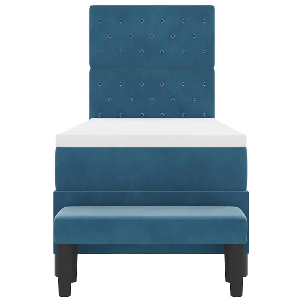 Letto a molle con cuscino Blu scuro 200 x 80 cm Velluto 3344412