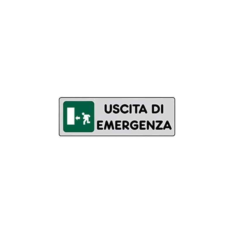 ETICHETTA 'USCITA DI EMERGENZA SX' 15x15 cm - 10 pezzi